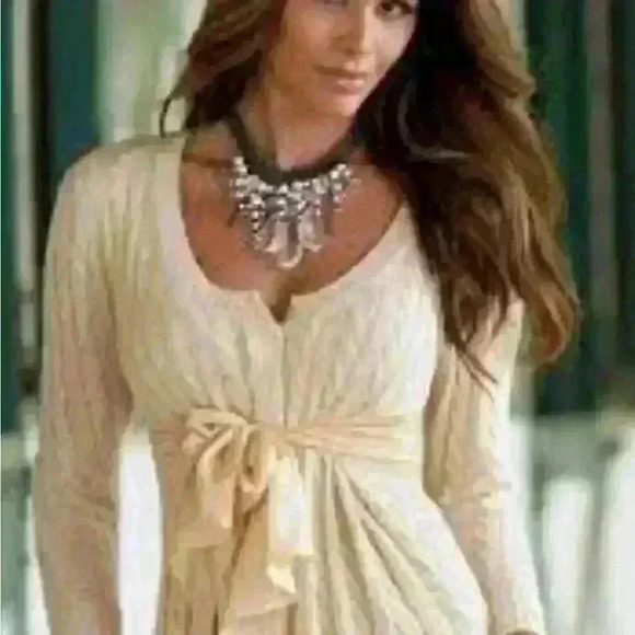 Boston Proper Heather Gray Cable Chiffon Sash Tie
Waist Cardigan Sweater XS - Picture 8 of 8